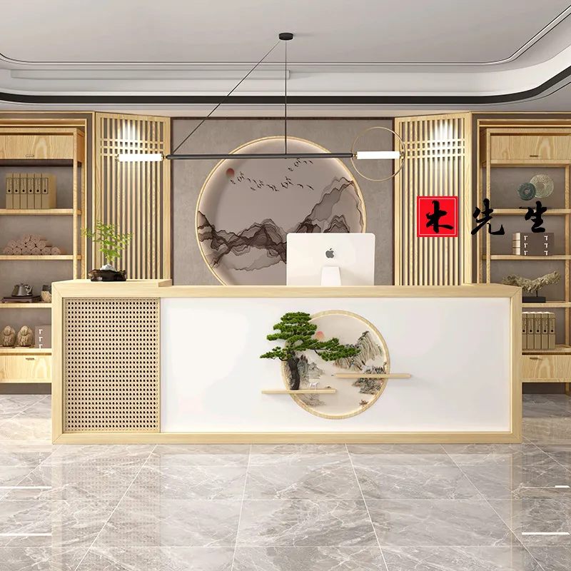 Solid Wood Reception Desk New  - Wellness Spa With Hotel recension och pris